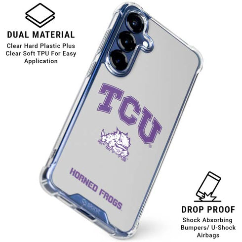 Texas Christian University Horned Frogs Logo Print Galaxy S25 Clear Case